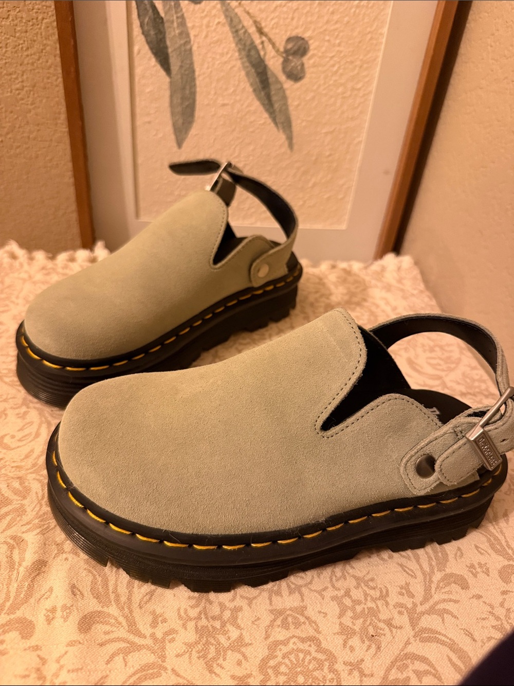 Dr.Martens ZEBZAG Suede Slingback Platform Mules